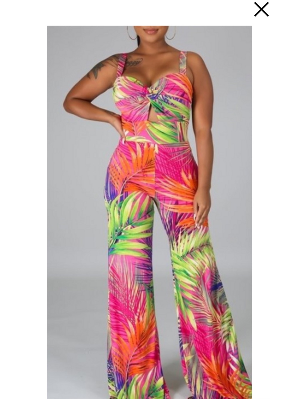 Tropical Twist Wide-Leg Jumpsuit - Multicolor